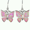 925 Sterling Silver Earrings Jewelry with Created Multi Color Opal Butterfly