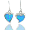 Created Multi Color Blue Opal Real 925 Sterling Silver Alluring Earrings 3.30 G.