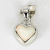 New Fashion Sterling Silver Pendant Jewelry Multi Color White Created Opal Heart