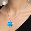 925 Sterling Silver Pendant Jewelry with Created Multi Color Blue Opal 7.45 Grams 925 Sterling Silver Pendant Jewelry with Created Multi Color Blue Opal 7.45 Grams