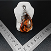 Natural Brown Yellow Amber Flower Carving In 925 Sterling Silver Jewelry 8.76 Grams Pendant