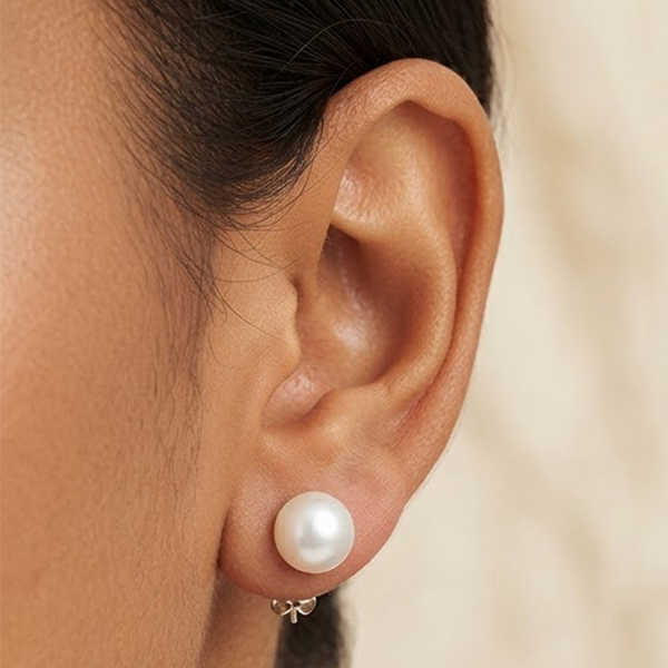 Natural Multi Color White Pearl 925 Sterling Silver Jewelry 1.96 Grams Earrings