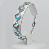 Multi Color Blue Created Opal 925 Sterling Silver Bracelet Jewelry 8 Inch.