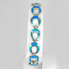 Multi Color Blue Created Opal 925 Sterling Silver Bracelet Horseshoe 7.5 Inch.