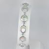 12.82 G. 925 Sterling Silver Bracelet 7.5 Inch.Multi Color White Created Opal