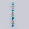 6.00 G.Real 925 Sterling Silver Bracelet 7 Inch. Multi Color Blue Created Opal
