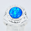 Multi Color Blue Created Opal 925 Sterling Silver Jewelry 3.68 G. Ring Size 9