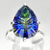 Pear Concave Cut Mystic Blue Quartz 925 Sterling Silver Ring Jewelry Sz 9