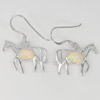 Horse Sterling Silver 925 Multi Color White Created Opal Dangle Earrings Jewelry