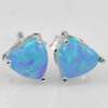 New Fashion 925 Sterling Silver Multi Color Blue Created Opal Stud Earrings