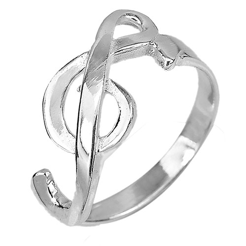 925 Sterling Silver Ring Jewelry Good Style Musical Note Size 9