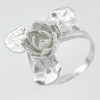 925 Sterling Silver Jewelry Ring Beautiful Flower Lotus Design 6.73 G. Size 8