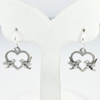 2.49 G. Birds in Heart Design 925 Sterling Silver Oxidize Dangle Earrings