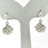 925 Sterling Silver Hoop Earrings Jewelry Beautiful Rose Design 2.73 G.