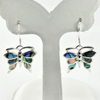 5.52 G. Lovely Butterfly Design Multi Color Opal 925 Sterling Silver Earrings