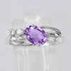 2.31 G. Real 925 Sterling Silver Ring Size 7.5 Natural Gemstone Purple Amethyst