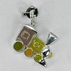 2.81 G. Real 925 Sterling Silver Multi Color Enamel Train Jeweley Pendant