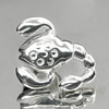 925 Sterling Silver Drilled Pendant Jewelry 14.5 x 13 Mm. Scorpion Design 3.02 G