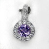 Purple Amethyst Real 925 Sterling Silver Jewelry Pendant 2.47 G. Natural Gem
