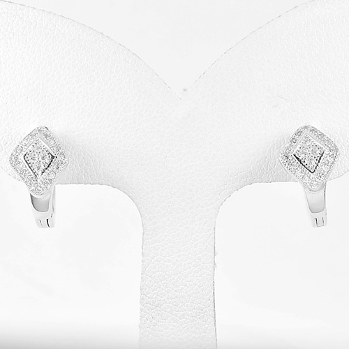 1 Pair 925 Sterling Silver Jewelry Loop Earrings Good Design Size 12 x 8 Mm.