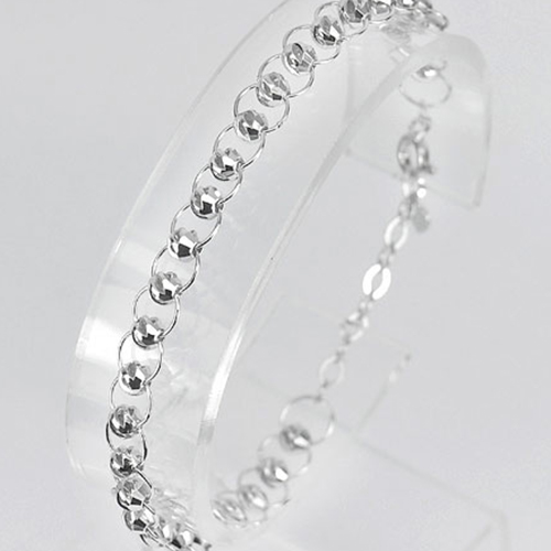 925 Sterling Silver Bracelet Jewelry Ball on the Loop Design Length 7 Inch.