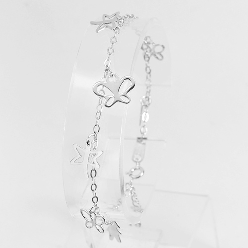 925 Sterling Silver Bracelet Jewelry Butterfly and Dragonfly Design 6.5 Inch.