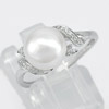 925 Sterling Silver Jewelry White Pearl 2.12 G. Ring Size 6.5 Natural Unheated