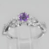 2.37 G. Natural Purple Amethyst Real 925 Sterling Silver Ring Size 6.5