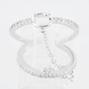 925 Sterling Silver Rings Thin Simple Chain Double with Round CZ Size 7
