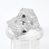 925 Sterling Silver Ring Jewelry with CZ Size 7 Double Dolphin Design 4.79 G.
