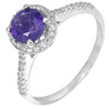 925 Sterling Silver Ring Size 7 with Natural Gemstone Purple Amethyst 2.51 G.