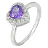Purple Amethyst Real 925 Sterling Silver 2.01 G. Ring Size 7 Natural Gemstone