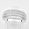 White CZ 4 Strands Parallel Design Real 925 Sterling Silver Ring Size 5
