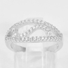 3.13 G. Real 925 Sterling Silver Wave Round White CZ Jewelry Ring Size 5.5