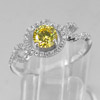 925 Sterling Silver Jewelry Ring Size 6.5 with Yellow CZ and White CZ 2.21 Grams