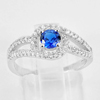 2.41 G. Beautiful Blue Round CZ Real 925 Sterling Silver Jewelry Ring Size 6