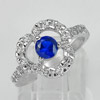 3.20 G. Real 925 Sterling Silver Jewelry Ring Size 6.5 with Round Blue CZ