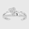 925 Sterling Silver Toe Ring Size 3 Round Shape White CZ 1.40 G.