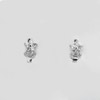 Flower Design with Cz Real 925 Sterling Silver Alluring Loop Earrings Jewelry