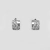 2.28 G. Real 925 Sterling Silver Jewelry Loop Earrings with Round White Cz