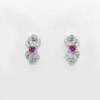 Real 925 Sterling Silver Jewelry Loop Earrings with CZ 3.00 G. Thailand