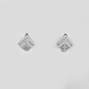 925 Sterling Silver Jewelry Loop Earrings With Round Shape White CZ 1.92 G.
