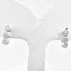 1 Pair Real 925 Sterling Silver Jewelry Loop Earrings with Round White CZ 2.14 G