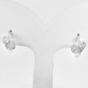 Real 925 Sterling Silver Jewelry Loop Earrings with White CZ Lovely Design