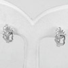 2.09 G. Real 925 Sterling Silver Jewelry Loop Earrings 1 Pair Heart Design