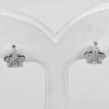 1 Pair 925 Sterling Silver Jewelry Loop Earrings Flower Design Size 10 x 8 Mm.