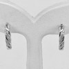 925 Sterling Silver Loop Earrings Jewelry with CZ Nice Design 4.19 G. Thailand