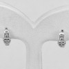 925 Sterling Silver Jewelry Loop Earrings Heart Design Alluring Round White CZ