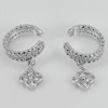 Good Design Round White CZ Real 925 Sterling Silver Jewelry Clip Earrings