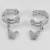 2.90 G. Round Shape White CZ Real 925 Sterling Silver Clip Earrings 11.3 x 5 Mm.